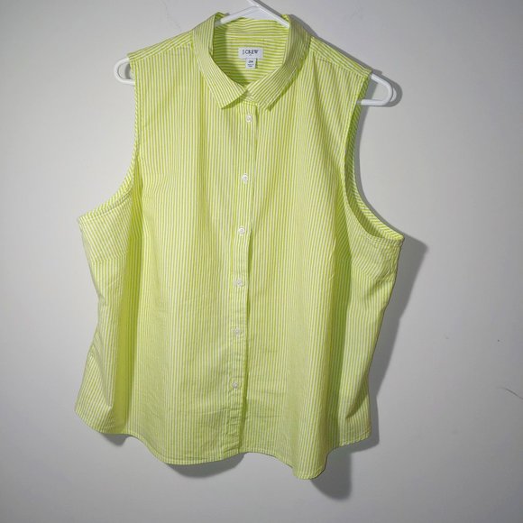 J.Crew Sleeveless button-up shirt in signature fit Size 2X Citrine Ivory - Picture 1 of 6